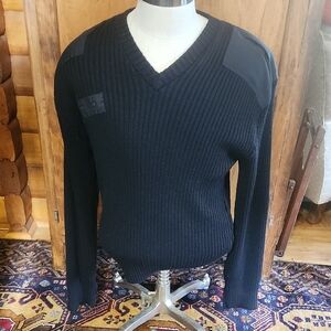 Blauer Black V-Neck Sweater for Men